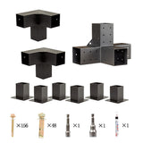 Roof Pergola Gazebo Shed Matte Black Steel Brackets DIY Kits - 45-Degree Angle