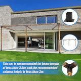 Roof Pergola Gazebo Shed Matte Black Steel Brackets DIY Kits - Close-Up Angle