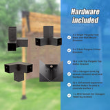 Roof Pergola Gazebo Shed Matte Black Steel Brackets DIY Kits - Extra Image