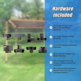 Roof Pergola Gazebo Shed Matte Black Steel Brackets DIY Kits - Extra Image