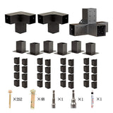 Roof Pergola Gazebo Shed Matte Black Steel Brackets DIY Kits - Rear View