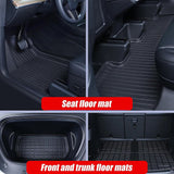 6 piece Tesla Model Y Floor Mats for Front and Rear Trunk Front Passenger and Driver Side - 45-Degree Angle