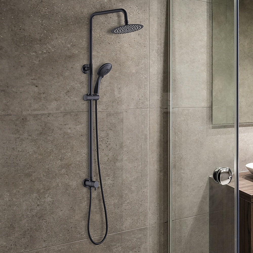 WELS 8 Rain Shower Head Set Rounded Dual Heads Faucet High Pressure Hand Held