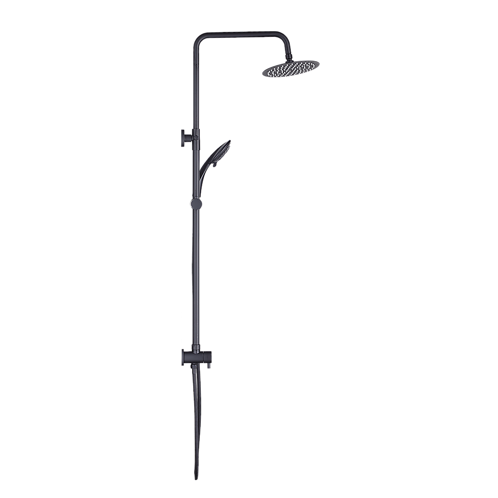 WELS 8 Rain Shower Head Set Rounded Dual Heads Faucet High Pressure Hand Held