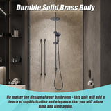 WELS 8 Rain Shower Head Set Rounded Dual Heads Faucet High Pressure Hand Held