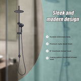 WELS 8 Rain Shower Head Set Rounded Dual Heads Faucet High Pressure Hand Held