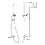 WELS 8 Rain Shower Head Set Rounded Dual Heads Faucet High Pressure Hand Held