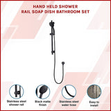 Hand Held Shower Rail Soap Dish Bathroom Set - Side View