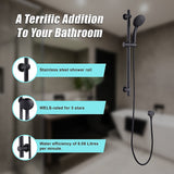Hand Held Shower Rail Soap Dish Bathroom Set - Top-Down View