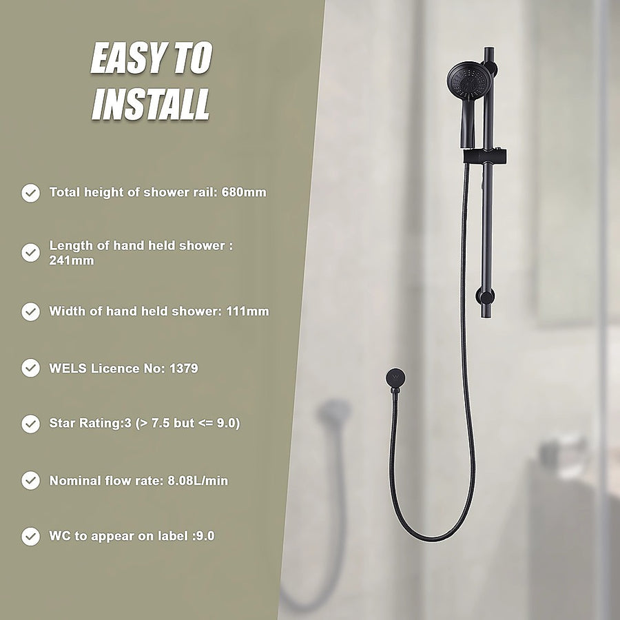 Hand Held Shower Rail Soap Dish Bathroom Set