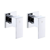 Bathroom Shower Bath Hot and Cold Square Mixer WATERMARK Certified in Chrome - Rear View