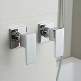 Bathroom Shower Bath Hot and Cold Square Mixer WATERMARK Certified in Chrome - Front View