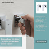 Bathroom Shower Bath Hot and Cold Square Mixer WATERMARK Certified in Chrome - Extra Image