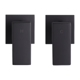 Bathroom Shower Bath Hot and Cold Square Mixer WATERMARK Certified in Black - 45-Degree Angle