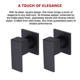 Bathroom Shower Bath Hot and Cold Square Mixer WATERMARK Certified in Black - Extra Image