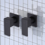 Bathroom Shower Bath Hot and Cold Square Mixer WATERMARK Certified in Black - Top-Down View