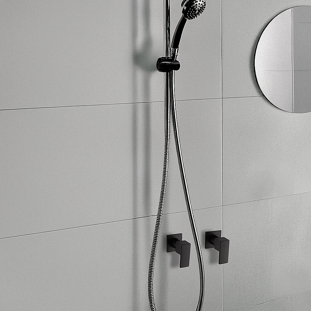 Bathroom Shower Bath Hot and Cold Square Mixer WATERMARK Certified in Black