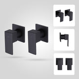 Bathroom Shower Bath Hot and Cold Square Mixer WATERMARK Certified in Black - Low Angle
