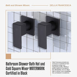 Bathroom Shower Bath Hot and Cold Square Mixer WATERMARK Certified in Black - Extra Image