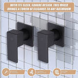 Bathroom Shower Bath Hot and Cold Square Mixer WATERMARK Certified in Black - Extra Image