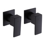 Bathroom Shower Bath Hot and Cold Square Mixer WATERMARK Certified in Black - Close-Up Angle