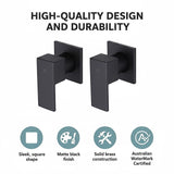 Bathroom Shower Bath Hot and Cold Square Mixer WATERMARK Certified in Black - Extra Image