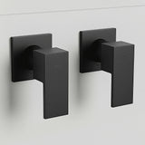 Bathroom Shower Bath Hot and Cold Square Mixer WATERMARK Certified in Black - Front View