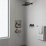 Bathroom Shower Bath Hot and Cold Square Mixer WATERMARK Certified in Black - Low Angle