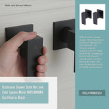 Bathroom Shower Bath Hot and Cold Square Mixer WATERMARK Certified in Black - Extra Image
