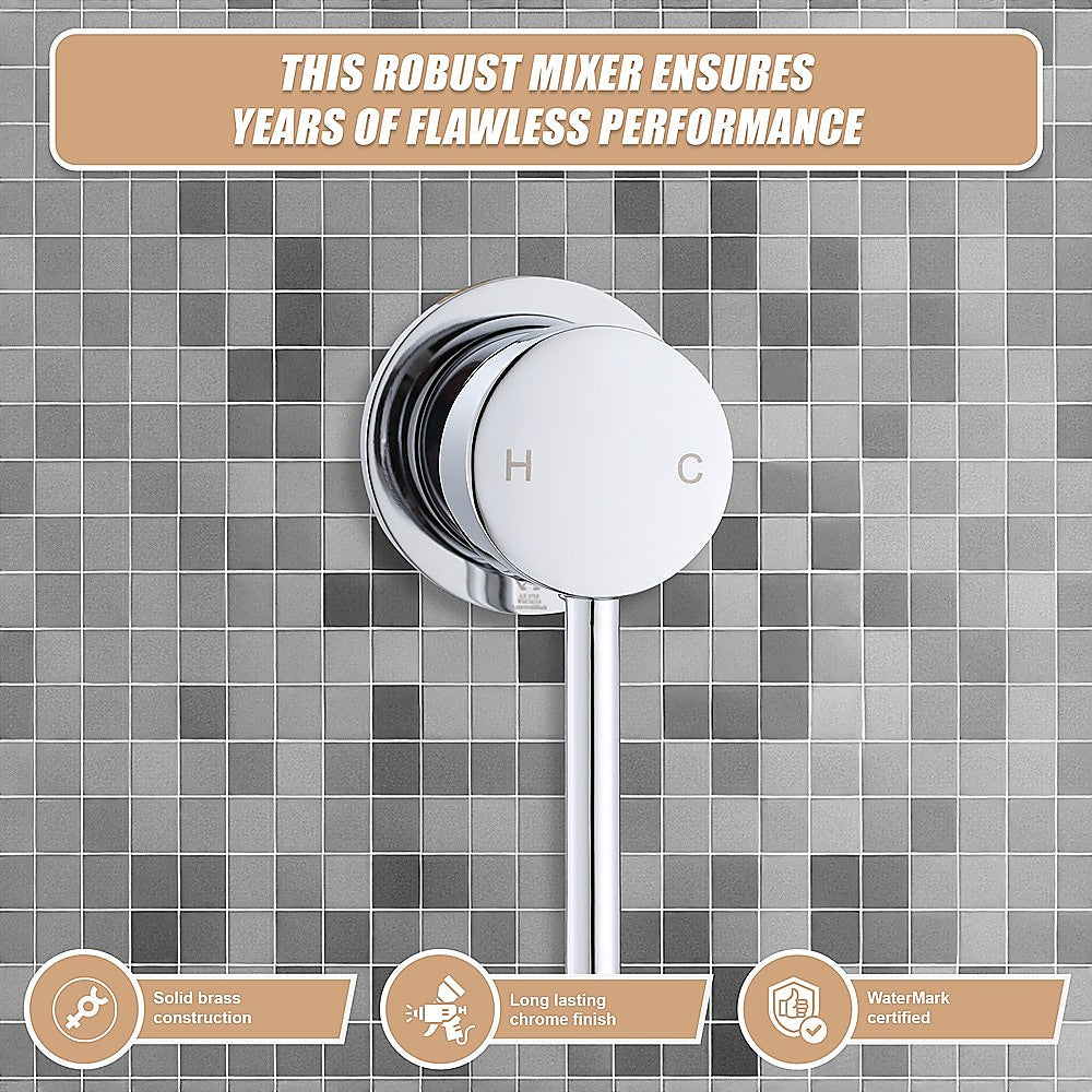 Single Round Shower Bath Mixer Tap Bathroom WATERMARK Approved