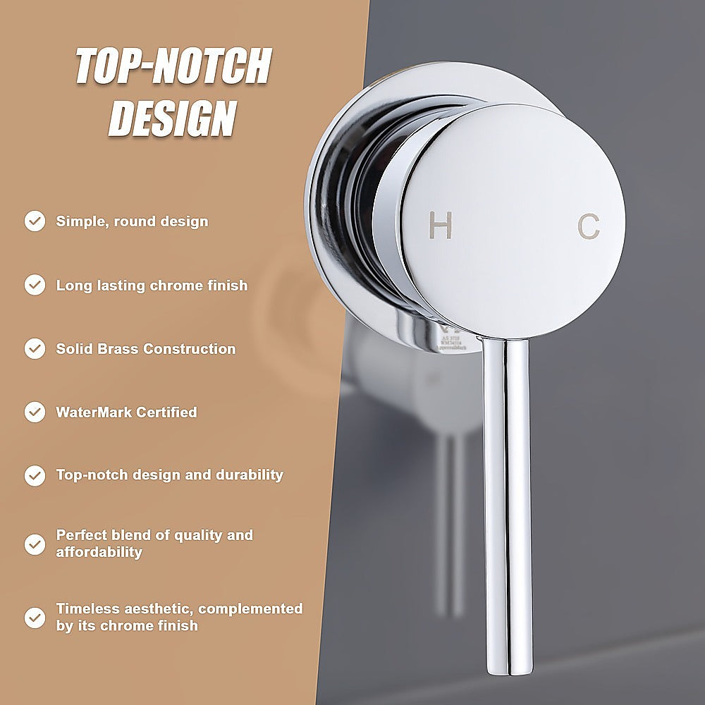 Single Round Shower Bath Mixer Tap Bathroom WATERMARK Approved