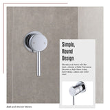 Single Round Shower Bath Mixer Tap Bathroom WATERMARK Approved - Extra Image