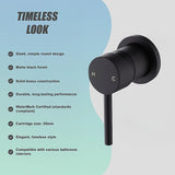 Single Round Shower Bath Mixer Tap Bathroom WATERMARK Approved - Extra Image