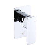 Single Square Shower Bath Mixer Tap Bathroom WATERMARK Approved in Chrome - Top-Down View