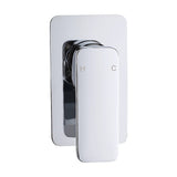 Single Square Shower Bath Mixer Tap Bathroom WATERMARK Approved in Chrome - Rear View