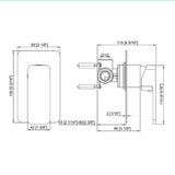 Single Square Shower Bath Mixer Tap Bathroom WATERMARK Approved in Chrome