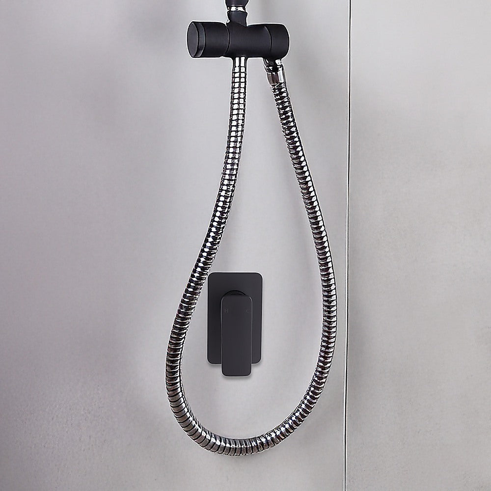 Single Square Shower Bath Mixer Tap Bathroom WATERMARK Approved in Black