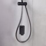 Single Square Shower Bath Mixer Tap Bathroom WATERMARK Approved in Black - Rear View
