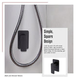 Single Square Shower Bath Mixer Tap Bathroom WATERMARK Approved in Black - Extra Image