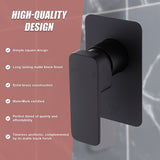 Single Square Shower Bath Mixer Tap Bathroom WATERMARK Approved in Black - Extra Image