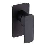 Single Square Shower Bath Mixer Tap Bathroom WATERMARK Approved in Black - 45-Degree Angle
