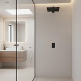 Single Square Shower Bath Mixer Tap Bathroom WATERMARK Approved in Black - Close-Up Angle