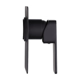 Single Square Shower Bath Mixer Tap Bathroom WATERMARK Approved in Black - Low Angle