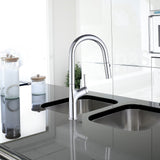 Kitchen Laundry Bathroom Basin Sink Pull Out Mixer Tap Faucet in Chrome - Front View