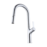 Kitchen Laundry Bathroom Basin Sink Pull Out Mixer Tap Faucet in Chrome - Rear View