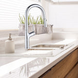 Kitchen Laundry Bathroom Basin Sink Pull Out Mixer Tap Faucet in Chrome - Extra Image