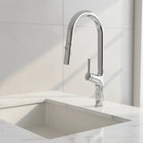 Kitchen Laundry Bathroom Basin Sink Pull Out Mixer Tap Faucet in Chrome - Front View
