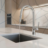 Kitchen Laundry Bathroom Basin Sink Pull Out Mixer Tap Faucet in Chrome - Close-Up Angle