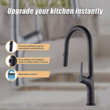 Kitchen Laundry Bathroom Basin Sink Pull Out Mixer Tap Faucet in Black - Top-Down View