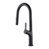 Kitchen Laundry Bathroom Basin Sink Pull Out Mixer Tap Faucet in Black - 45-Degree Angle
